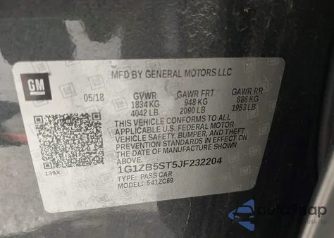 2018 Chevrolet Malibu 1Ls from USA, damaged, VIN 1G1ZB5ST5JF232204